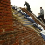 Listed Graded Building Roofing Project During Tile Replacement