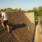 Listed Graded Building Roofing Project Starting to Lay Roof Tiles